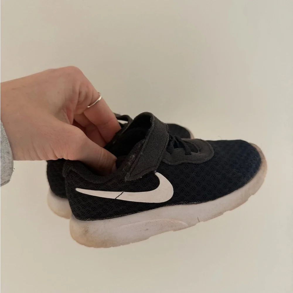 Nike Black and White Kids' Velcro Athletic Sneakers - Picture 1 of 4
